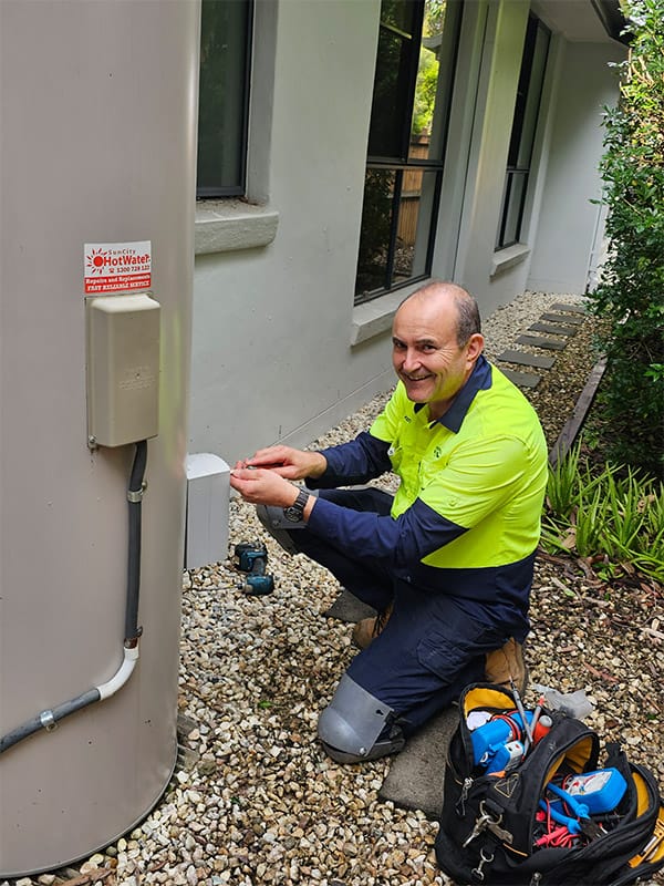 Keith working on hot water system